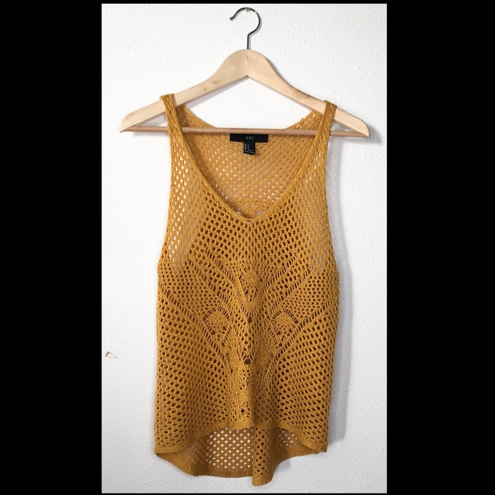 XXI Crochet Yellow Tank Top SZS